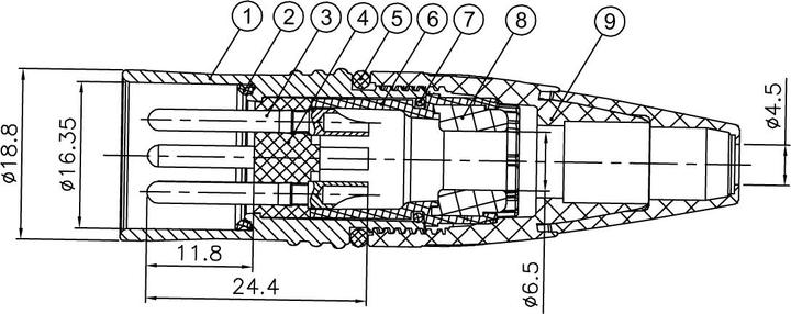 Image du produit Enova Set de couplage/fiche de câble XLR 3 pôles, noir (0.08 m, Câbles XLR)