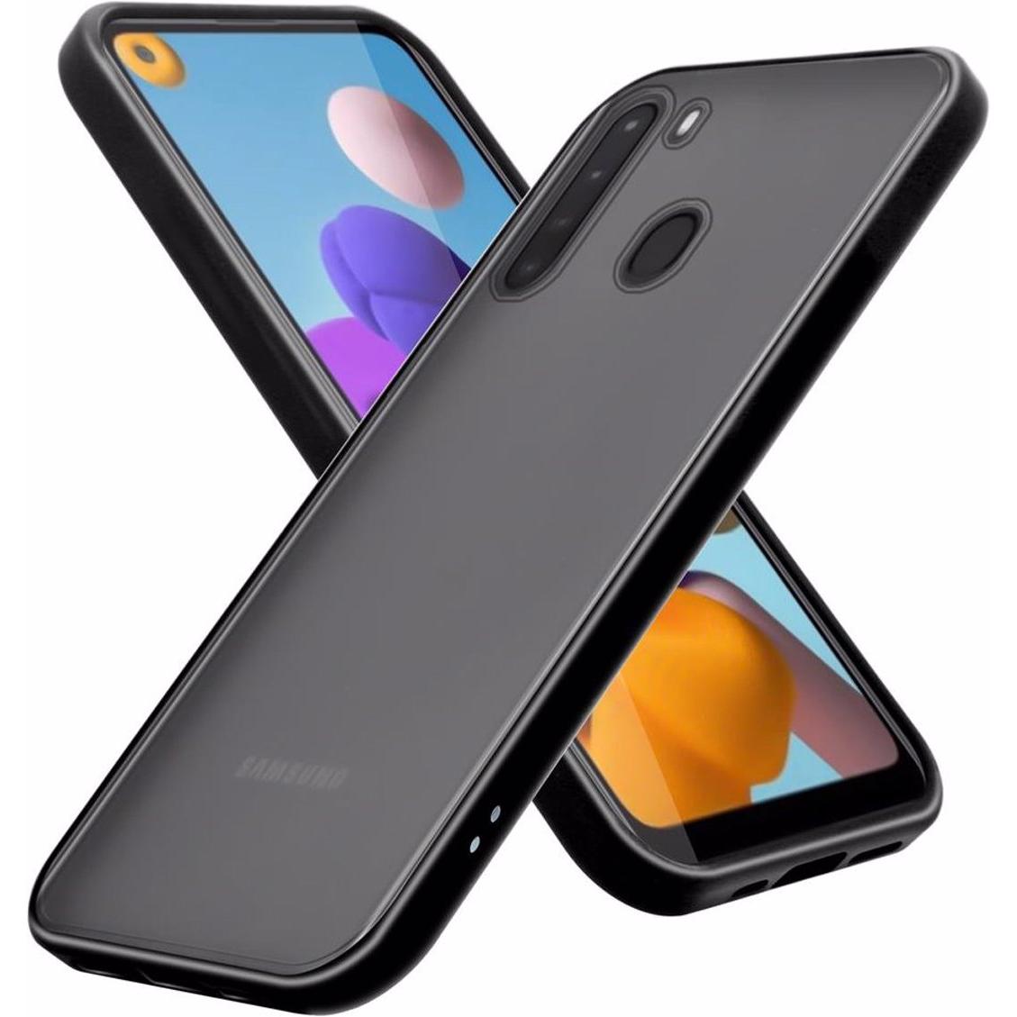 Cadorabo Hybrid Matt Cover (Samsung Galaxy A21), Smartphone Hülle, Schwarz