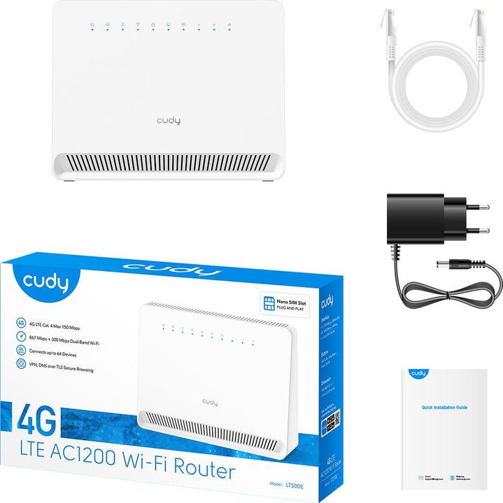 Productafbeelding Cudy AC1200 Wi-Fi 4G LTE-Cat4 router