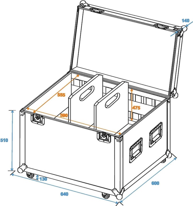 Actual product image Roadinger Universal tour case with castors 60 cm (Universal)