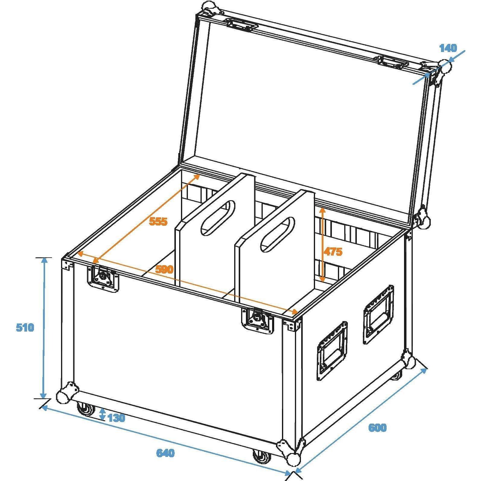Thumbnail - Roadinger Universal-Tour-Case mit Rollen 60 cm (Universal), Audio Racks + Cases, Schwarz