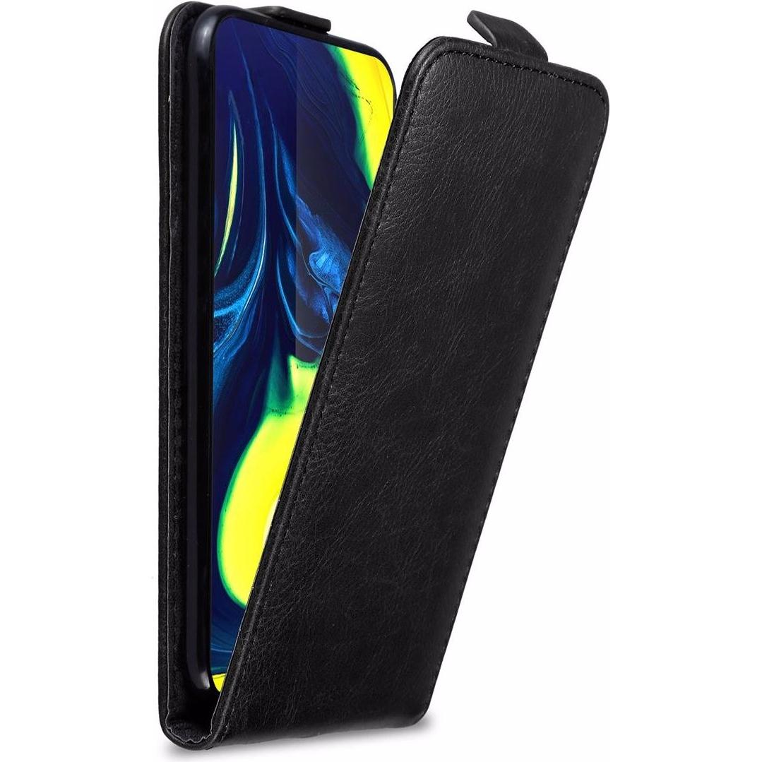 Cadorabo Flip wie Invis Cover (Samsung Galaxy A80), Smartphone Hülle, Schwarz