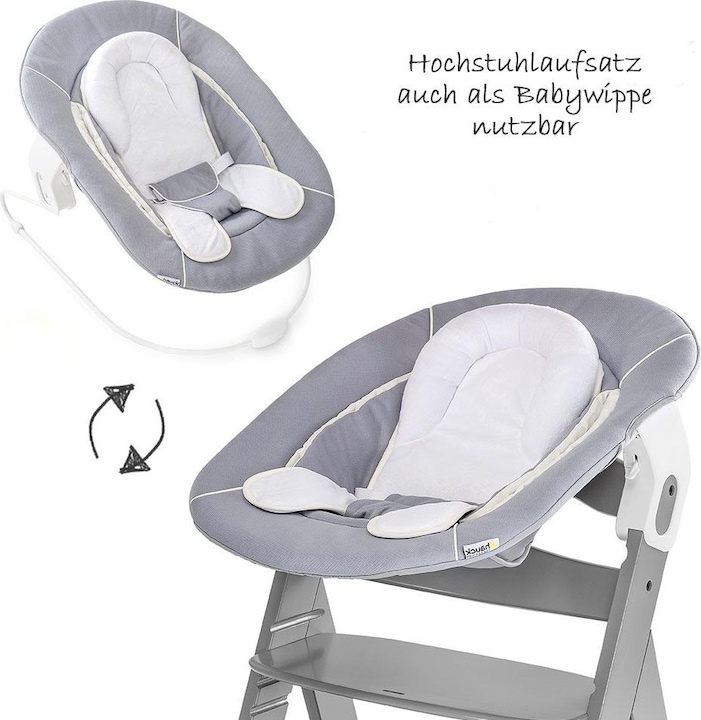 Actual product image Hauck Highchairs Alpha Plus Grey Newborn Set - 4-piece highchair (Highchair)