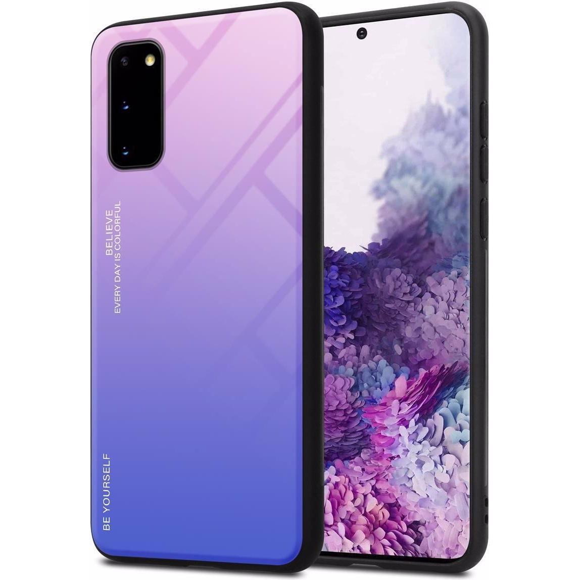 Cadorabo TPU 2 Farben Glas Cover (Samsung Galaxy S20+), Smartphone Hülle, Schwarz