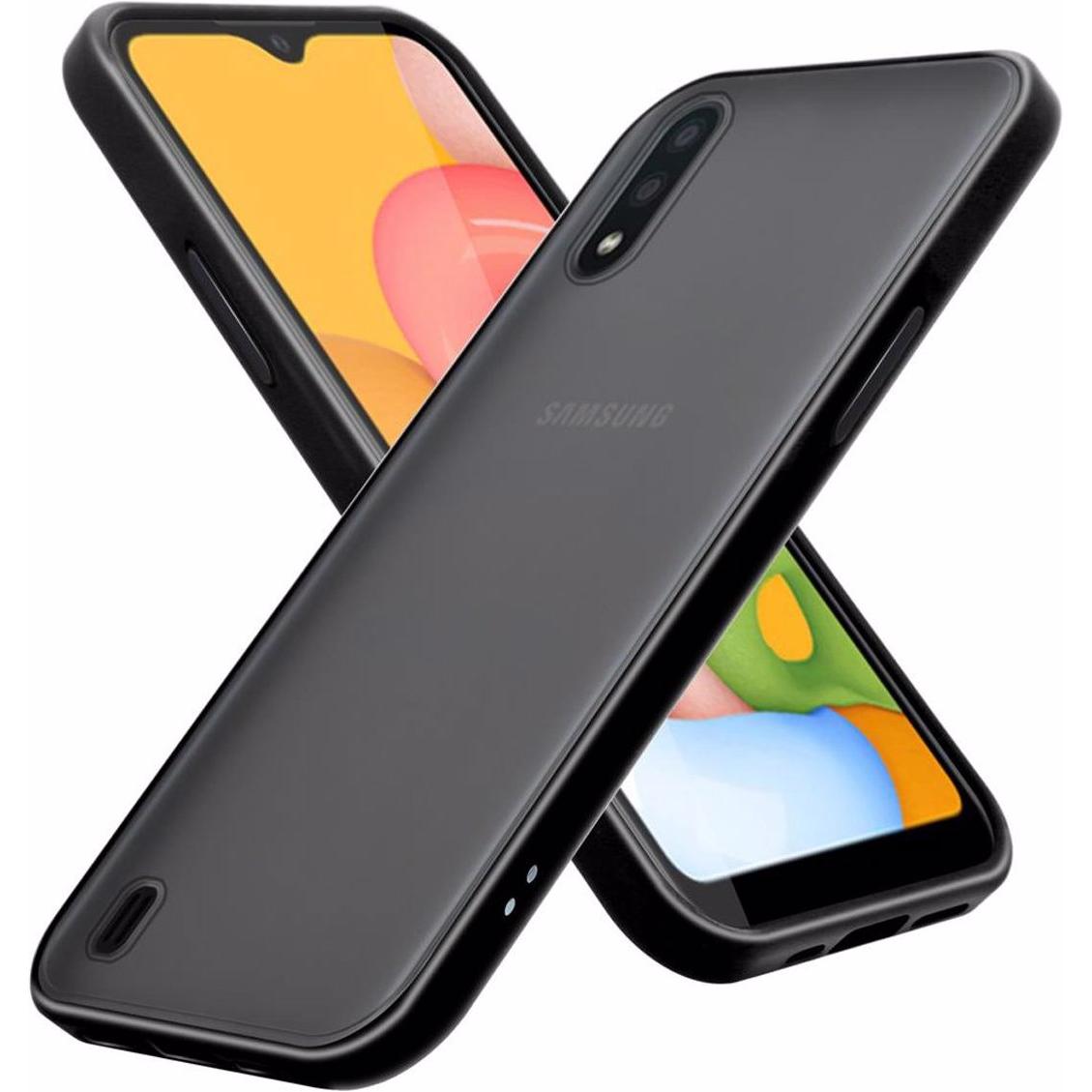 Cadorabo Hybrid Matt Cover (Samsung Galaxy A01), Smartphone Hülle, Schwarz