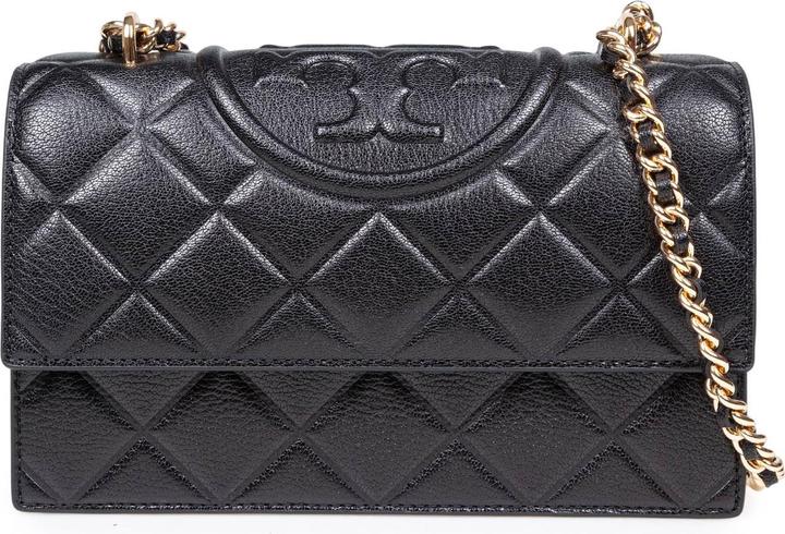 Tory Burch fleming small leather crossbody bag color black