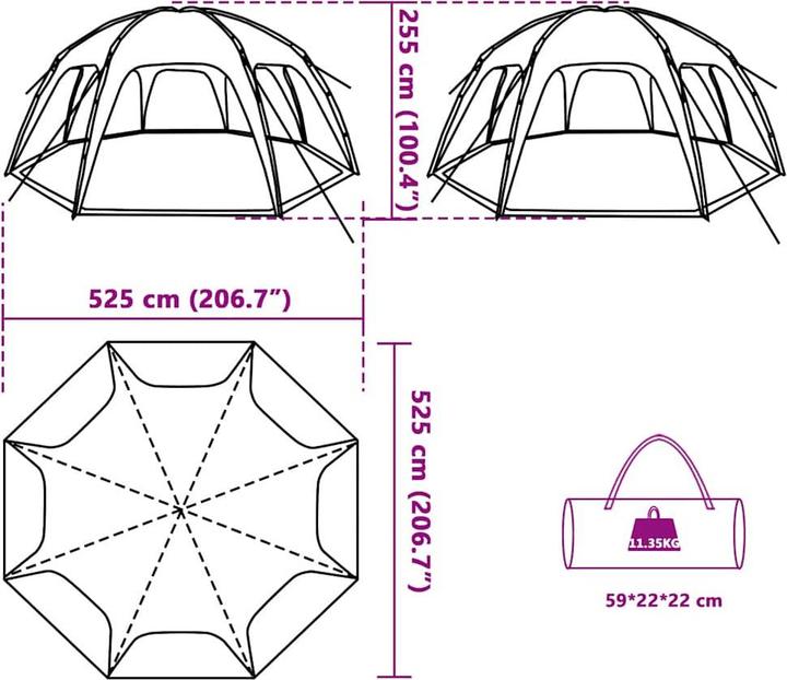 Produktbild vidaXL Partyzelt (525 cm, 525 cm)