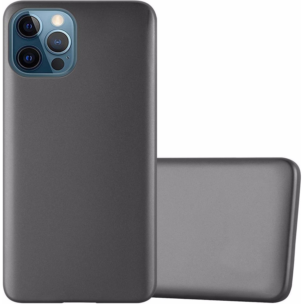 Cadorabo TPU Matt Metallic Cover (iPhone 12), Smartphone Hülle, Grau