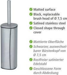 Produktbild Wenko WC-Garnitur Mod. Alassio, matt WC-Bürstenhalter aus Edelstahl