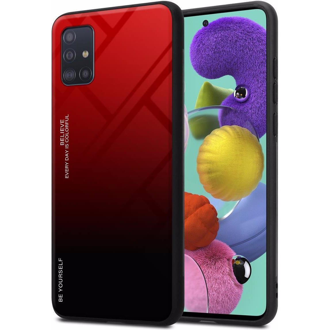 Cadorabo TPU 2 Farben Glas Cover (Samsung Galaxy M40s), Smartphone Hülle, Schwarz