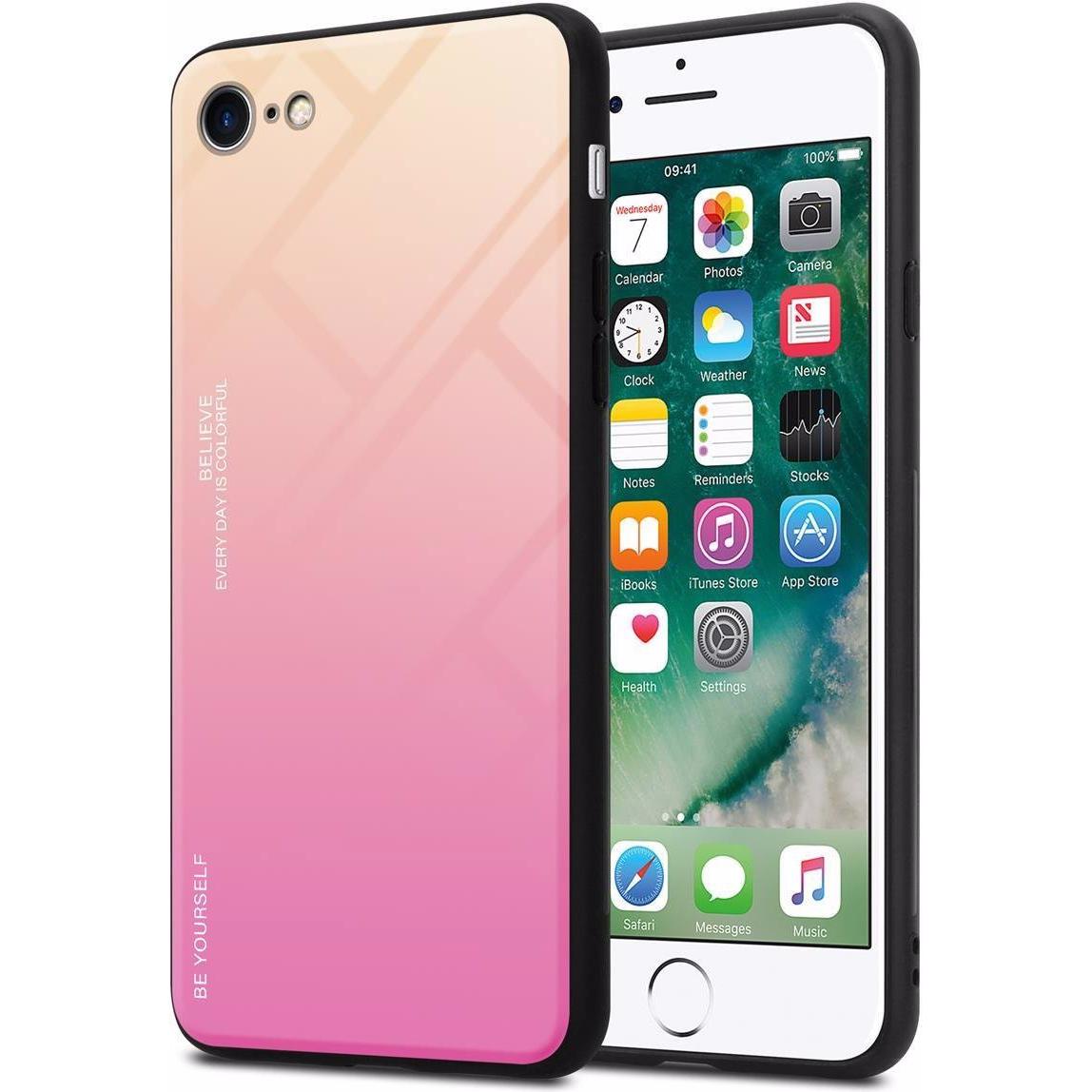 Thumbnail - Cadorabo TPU 2 Farben Glas Cover (Apple iPhone 7, Apple iPhone SE (2nd Gen)), Smartphone Hülle, Schwarz
