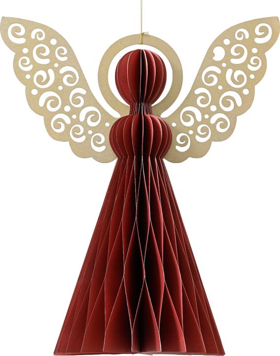 Produktbild Decoris Engel Papier rot 8cm