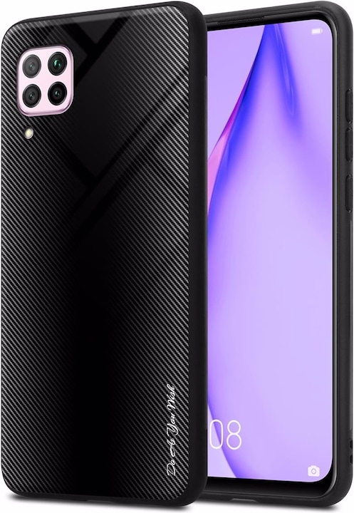 Productafbeelding Cadorabo TPU gestreepte glasplaat (Huawei Nova 7i, Huawei P40 Lite)