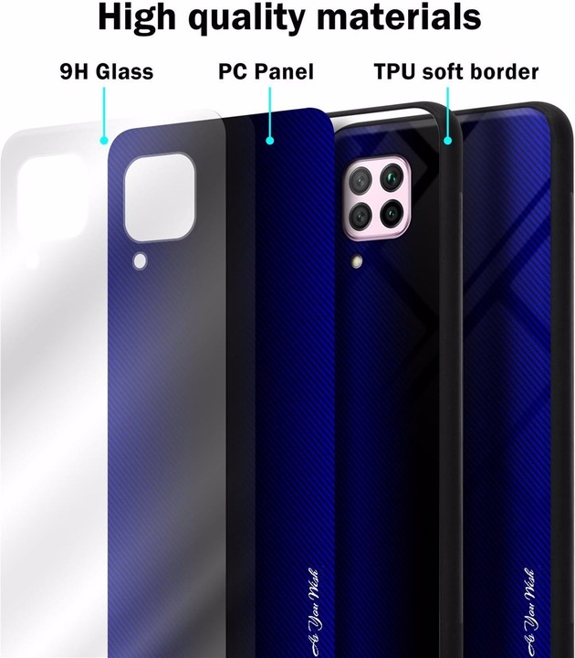 Produktbild Cadorabo TPU Gestreiftes Glas Cover (Huawei Nova 7i, Huawei Nova 6 SE, Huawei P40 Lite)