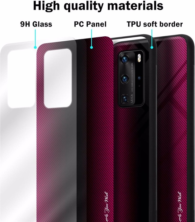 Productafbeelding Cadorabo TPU gestreepte glasplaat (Huawei P40 Pro+)