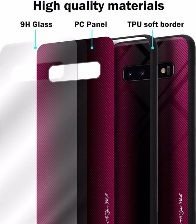 Actual product image Cadorabo TPU Striped Glass Cover (Samsung Galaxy S10)