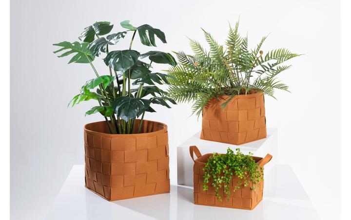 Actual product image N8werk Felt storage basket 32 cm rust brown (1 x, 32 x 32 x 32 cm)