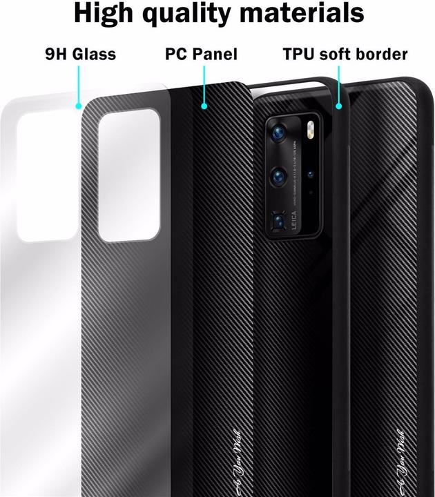 Produktbild Cadorabo TPU Gestreiftes Glas Cover (Huawei P40 Pro+)