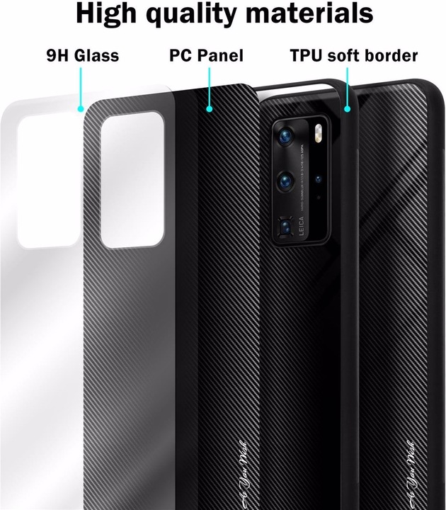 Productafbeelding Cadorabo TPU gestreepte glasplaat (Huawei P40 Pro+)