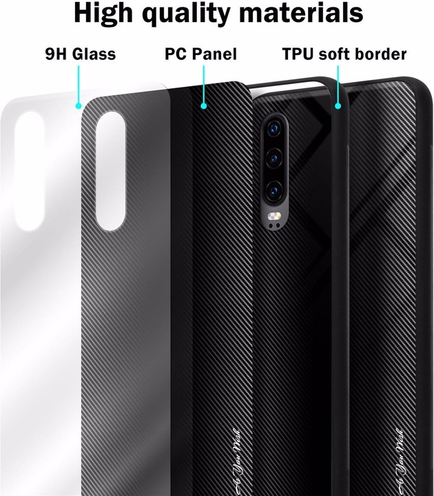 Productafbeelding Cadorabo TPU gestreepte glasplaat (Huawei P30)
