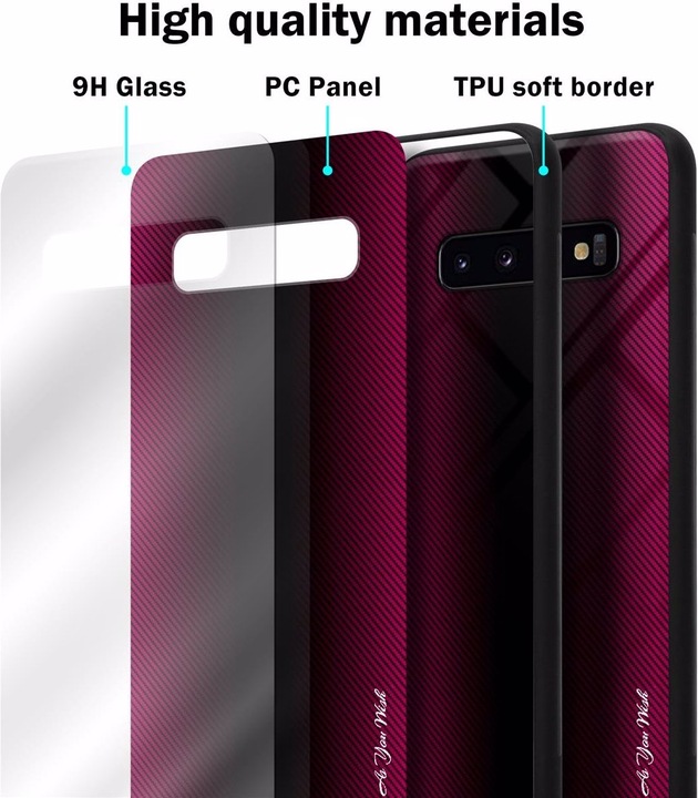 Productafbeelding Cadorabo TPU gestreepte glasplaat (Samsung Galaxy S10+)