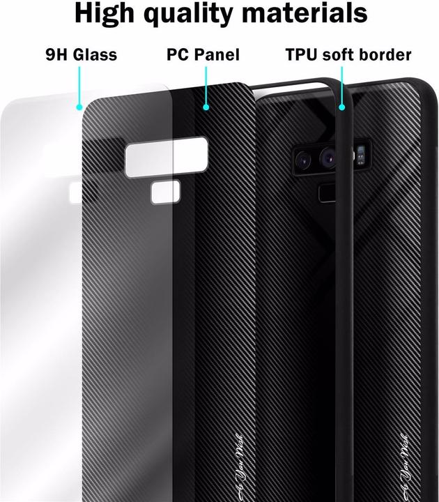Actual product image Cadorabo TPU Striped Glass Cover (Samsung Galaxy Note 9)