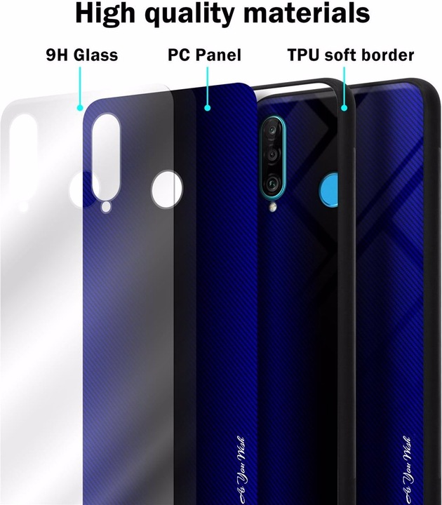 Productafbeelding Cadorabo TPU gestreepte glasplaat (Huawei P30 Lite)