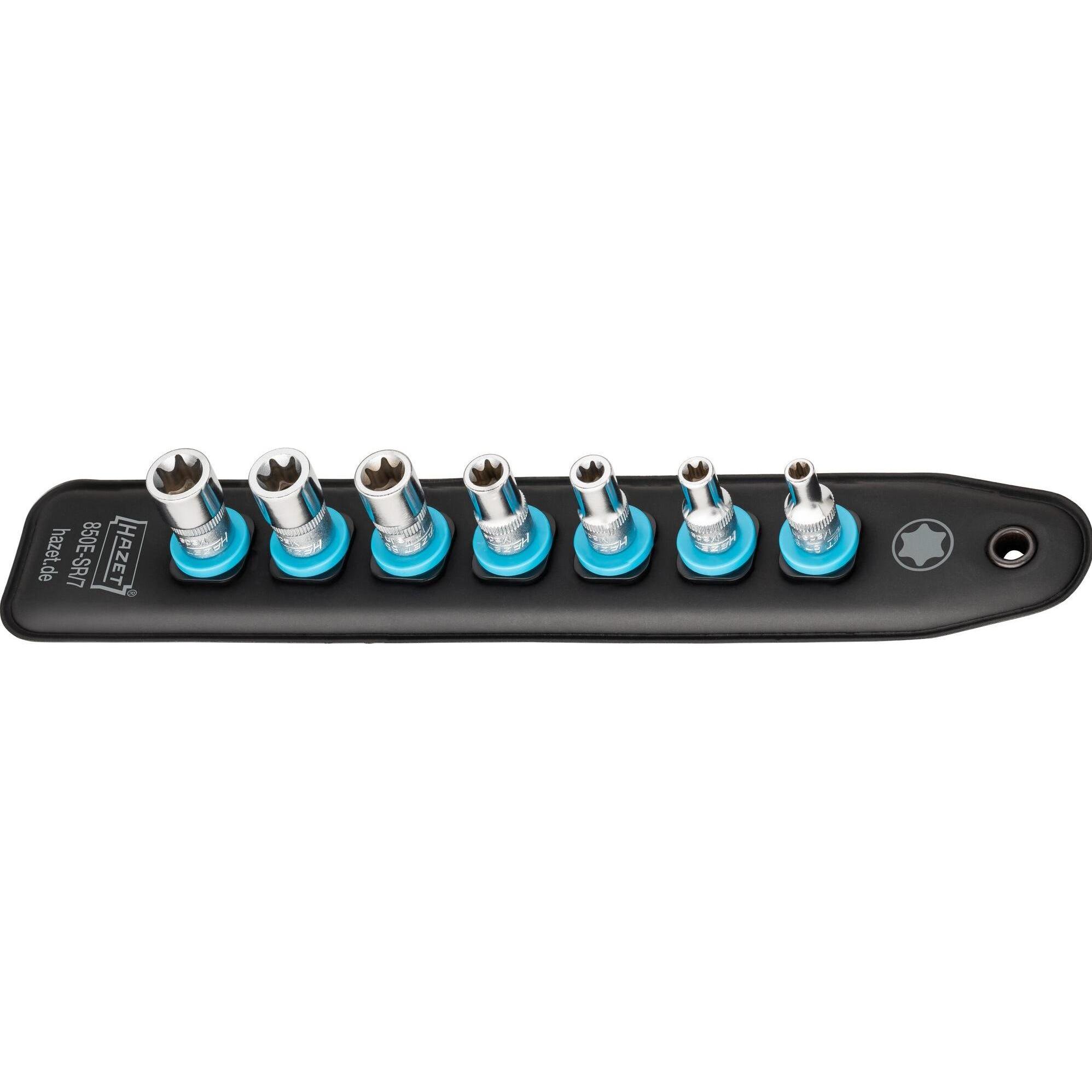 Thumbnail - HAZET, Steckschlüssel + Stecknuss, SmartRail mit 7 Steckplätzen 850E-SR/7 ∙ Vierkant6,3 mm (1/4 Zoll) ∙ Aussen TORX Prof...