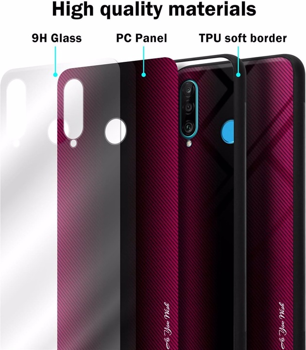 Productafbeelding Cadorabo TPU gestreepte glasplaat (Huawei P30 Lite)