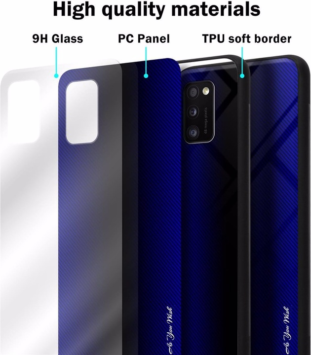 Productafbeelding Cadorabo TPU gestreepte glasplaat (Samsung Galaxy A41)