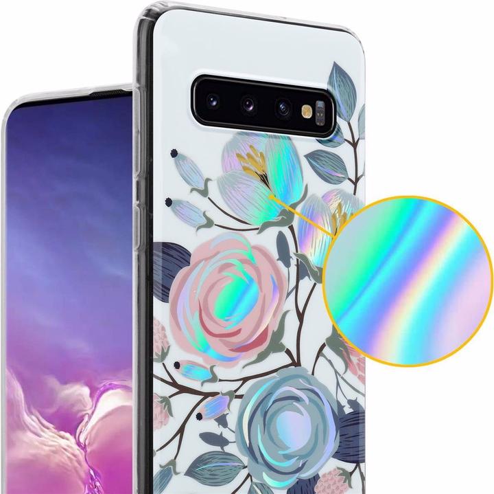 Actual product image Cadorabo IMD TPU Colorful Flowers & Leaves Cover (Samsung Galaxy S10)