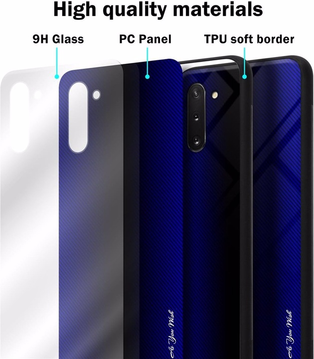 Produktbild Cadorabo TPU Gestreiftes Glas Cover (Samsung Galaxy Note 10)