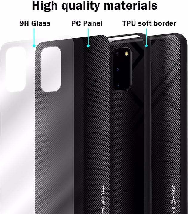 Productafbeelding Cadorabo TPU gestreepte glasplaat (Samsung Galaxy S20+)