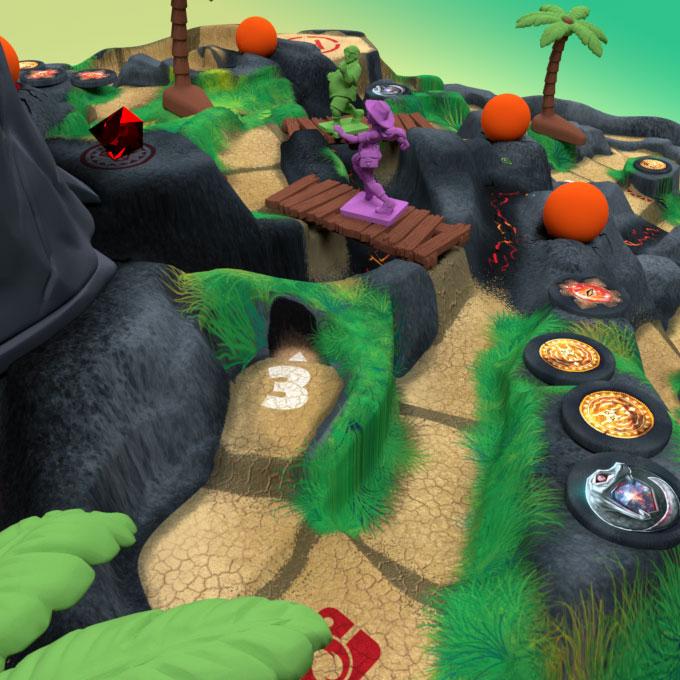 Actual product image Restoration Games ASMD0020 - Fireball Island - The Curse of Vul-Khan, board game, ages 7+ (DE edition) (German)