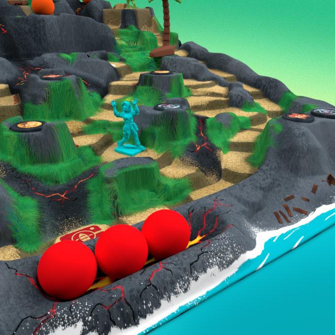 Actual product image Restoration Games ASMD0020 - Fireball Island - The Curse of Vul-Khan, board game, ages 7+ (DE edition) (German)