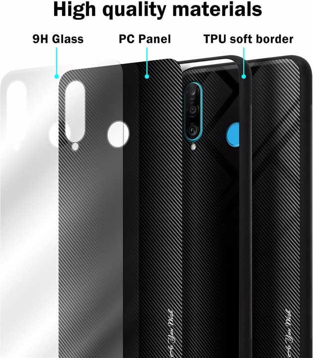 Productafbeelding Cadorabo TPU gestreepte glasplaat (Huawei P30 Lite)