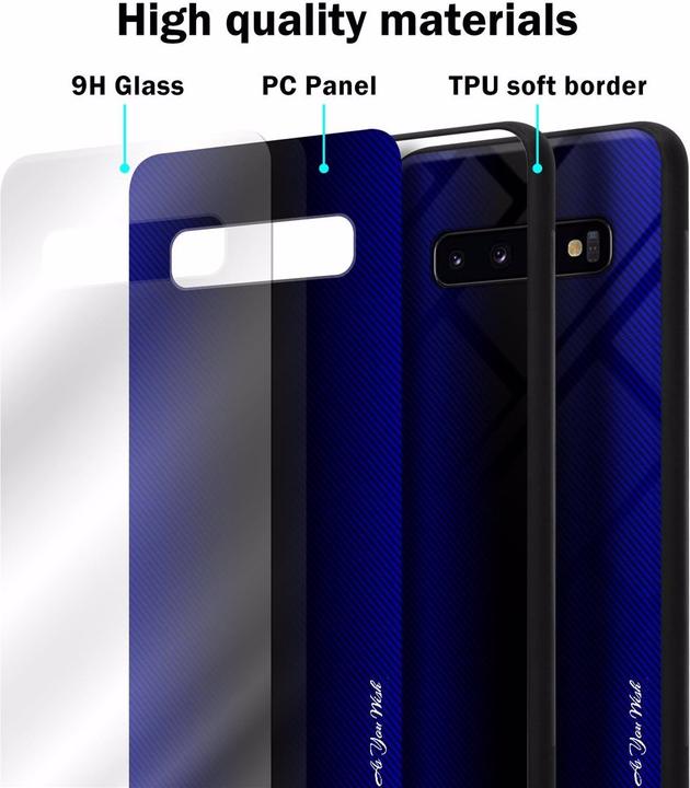 Produktbild Cadorabo TPU Gestreiftes Glas Cover (Samsung Galaxy S10+)