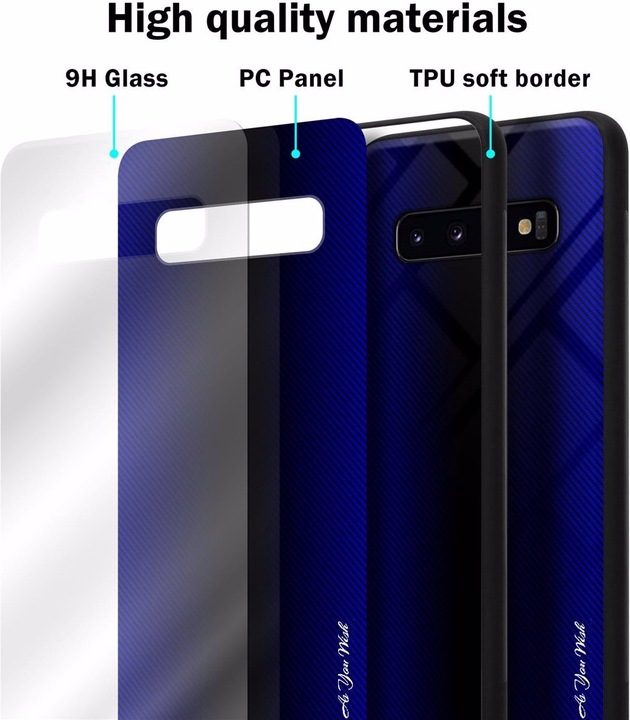 Productafbeelding Cadorabo TPU gestreepte glasplaat (Samsung Galaxy S10+)