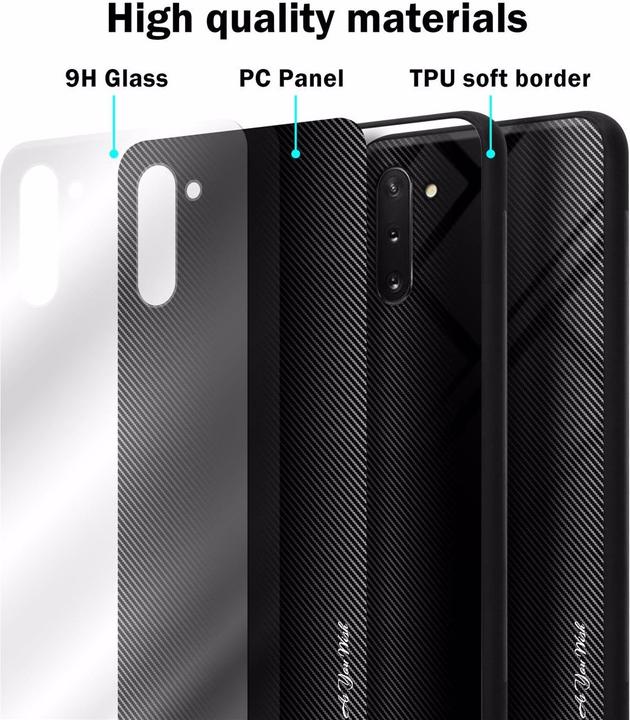 Actual product image Cadorabo TPU Striped Glass Cover (Samsung Galaxy Note 10)