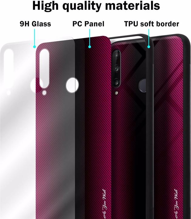Produktbild Cadorabo TPU Gestreiftes Glas Cover (Huawei P40 Lite E)