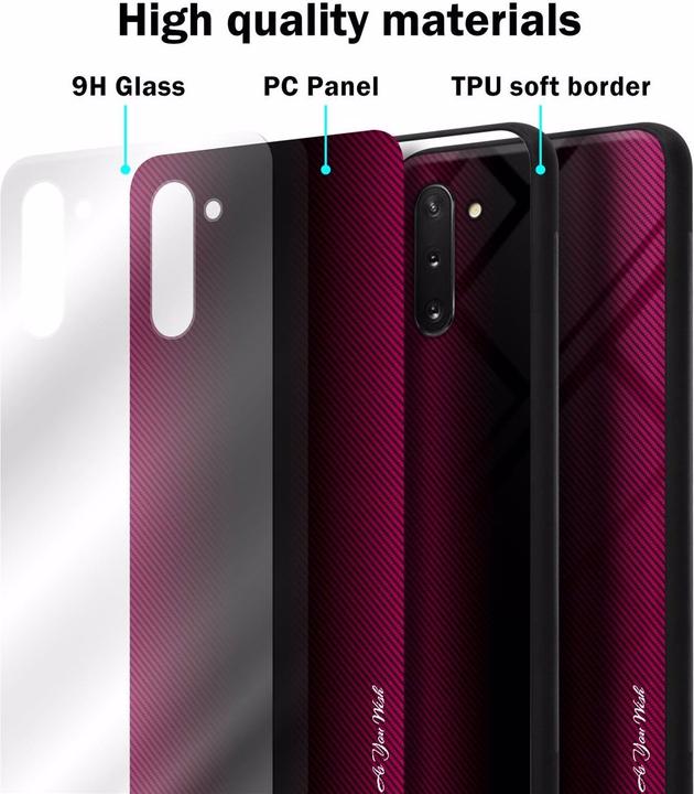 Produktbild Cadorabo TPU Gestreiftes Glas Cover (Samsung Galaxy Note 10)