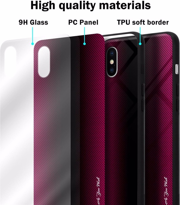 Productafbeelding Cadorabo TPU gestreepte glasplaat (Apple iPhone XS Max)