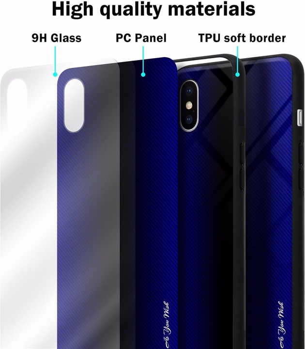 Productafbeelding Cadorabo TPU gestreepte glasplaat (Apple iPhone X)