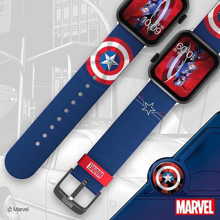 Actual product image Moby Fox Marvel bracelet pour smartwatch Insignia Collection: Captain America (Silicone)
