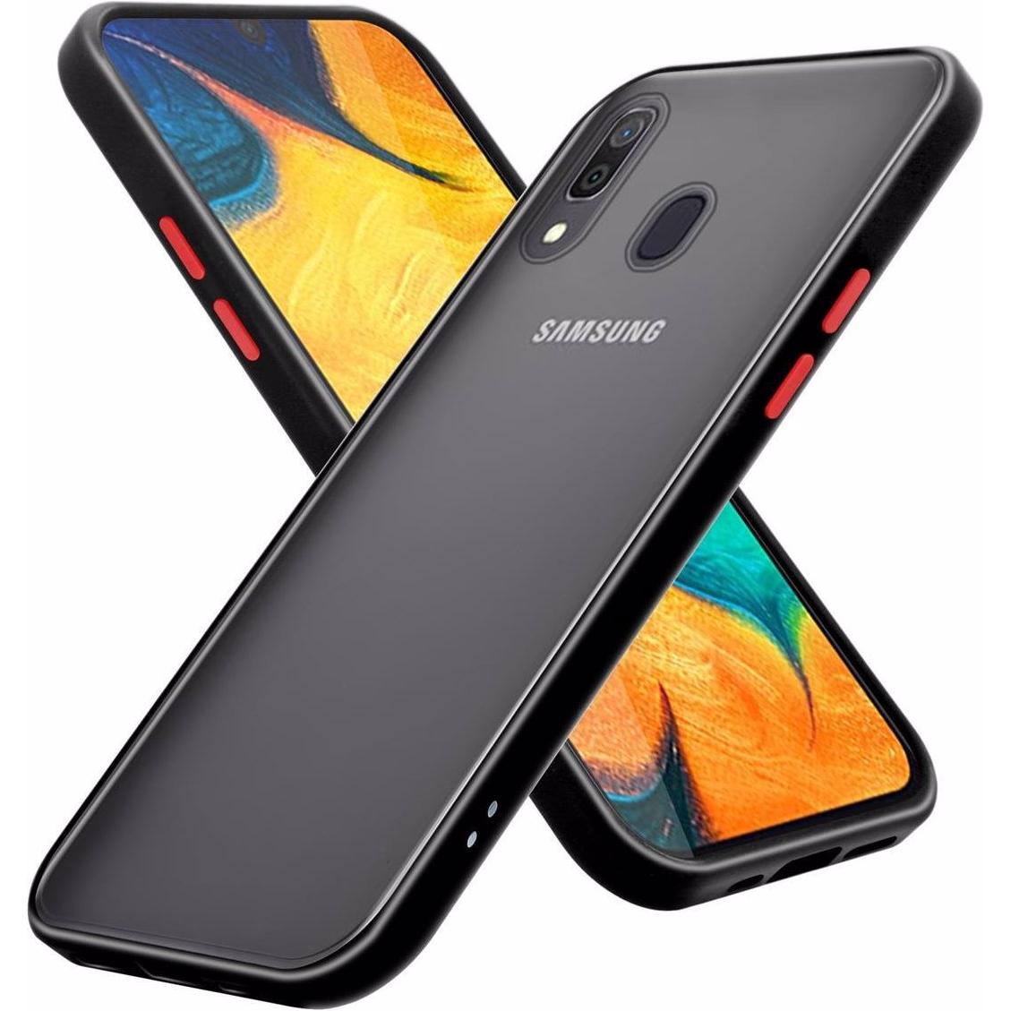 Cadorabo Hybrid Matt Cover (TCL A30, Samsung Galaxy M10s, Samsung Galaxy A20), Smartphone Hülle, Transparent