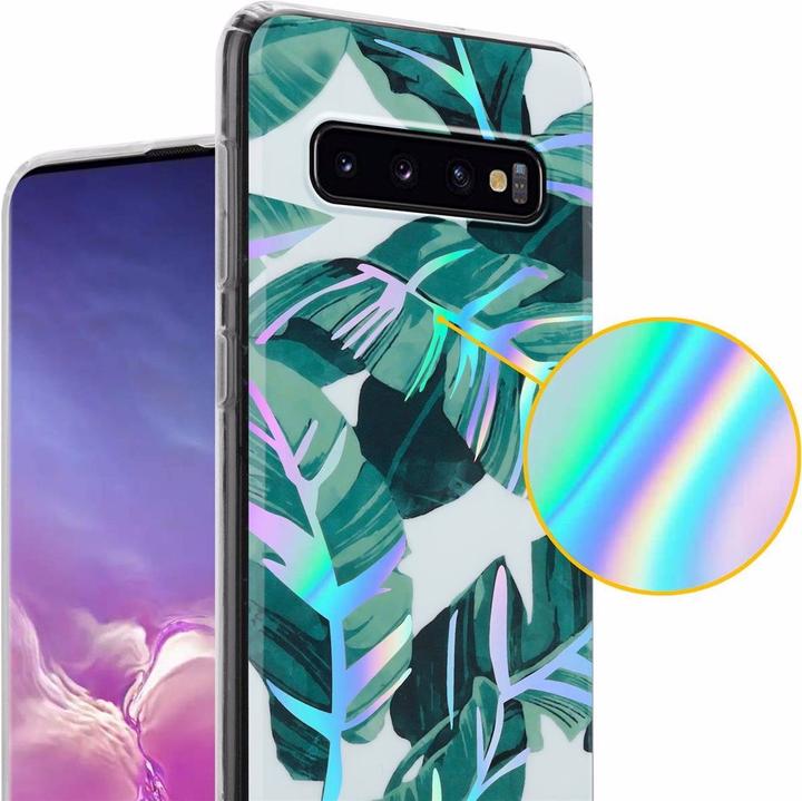 Actual product image Cadorabo IMD TPU Colorful Flowers & Leaves Cover (Samsung Galaxy S10)
