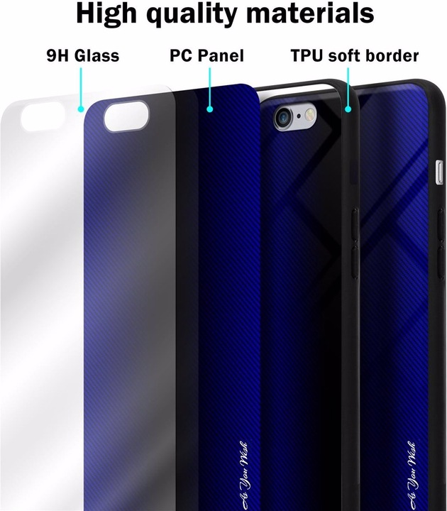 Productafbeelding Cadorabo TPU gestreepte glasplaat (Apple iPhone 6 Plus)