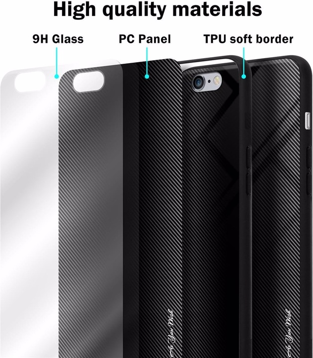 Productafbeelding Cadorabo TPU gestreepte glasplaat (Apple iPhone 6 Plus)