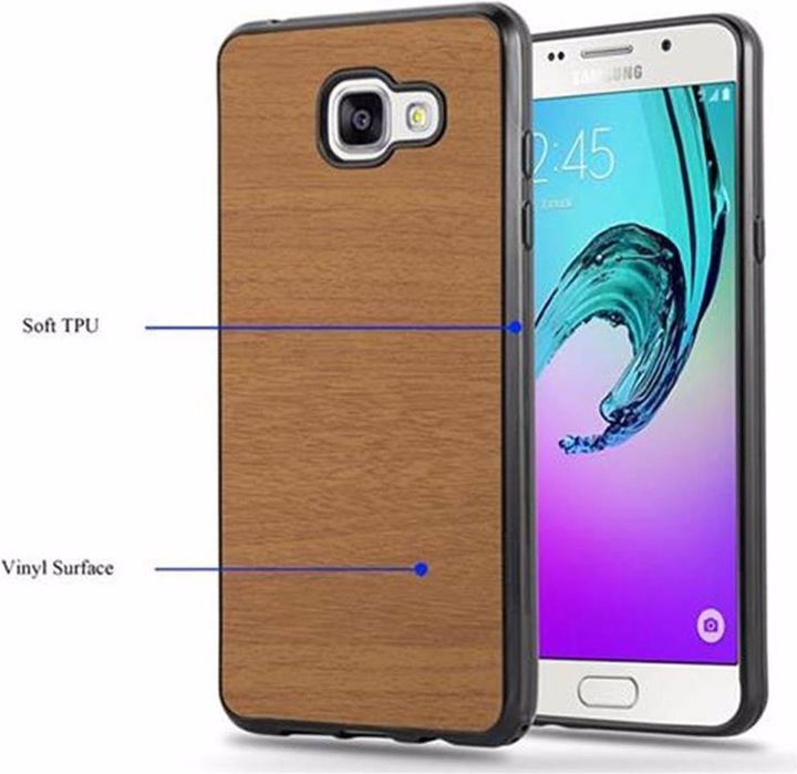 Actual product image Cadorabo TPU Wooden Cover (Samsung Galaxy A3 (2016))