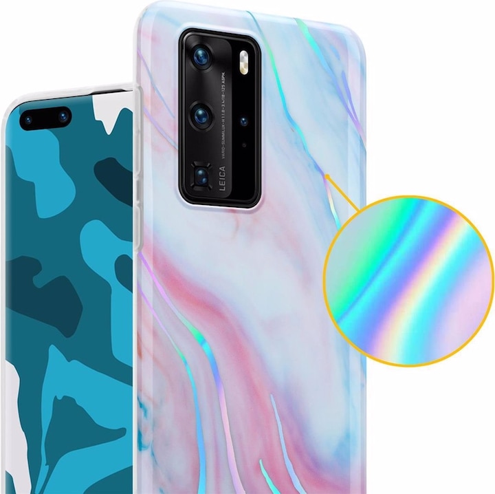 Actual product image Cadorabo IMD TPU Colorful Marble Cover (Huawei P40 Pro+)